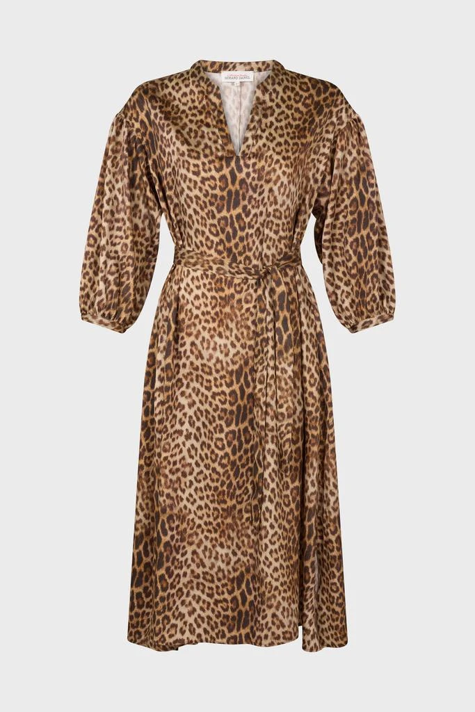 Leopard Print Gerard Darel Soldes Robes Robe Julian Camel – On