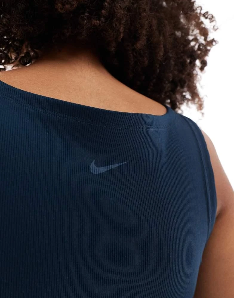 NIKE Nike One Training wrapped ribbed vest in navy 2