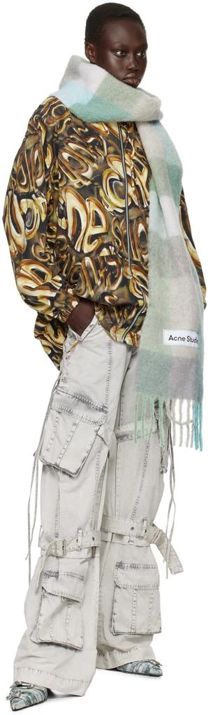 Acne Studios Blue & Green Mohair Checked Scarf 3