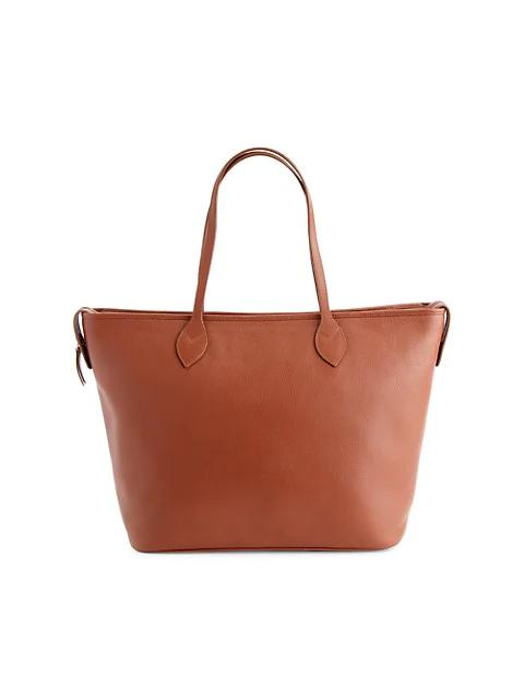 Royce New York Pebble Grain Wide Tote Bag