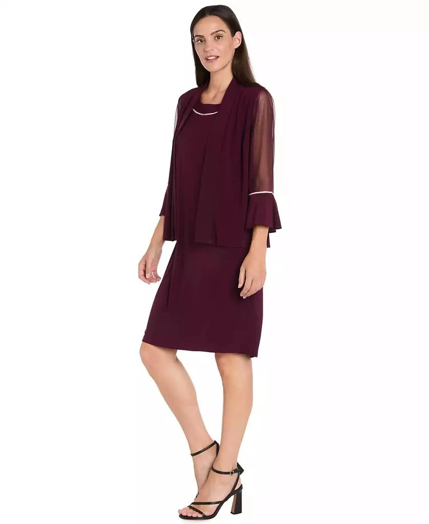R & M Richards Women's 2-Piece Rhinestone Trim Detail Jacket Dress 3