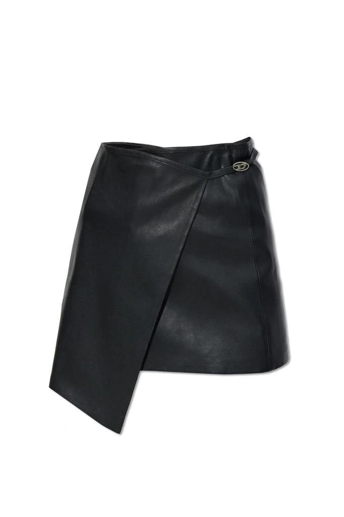 Diesel Diesel L-Kesselle Wrap Leather Mini Skirt 1