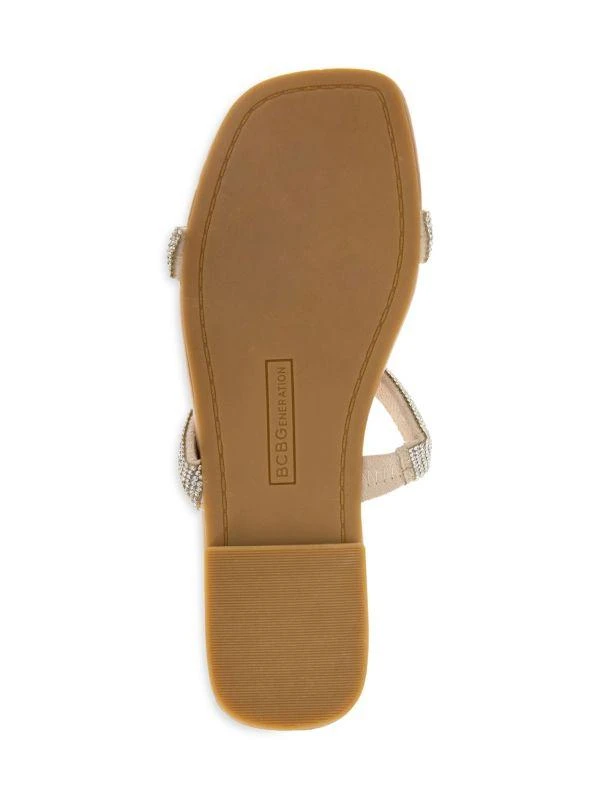 BCBG Glannis Rhinestone Flat Sandals 4
