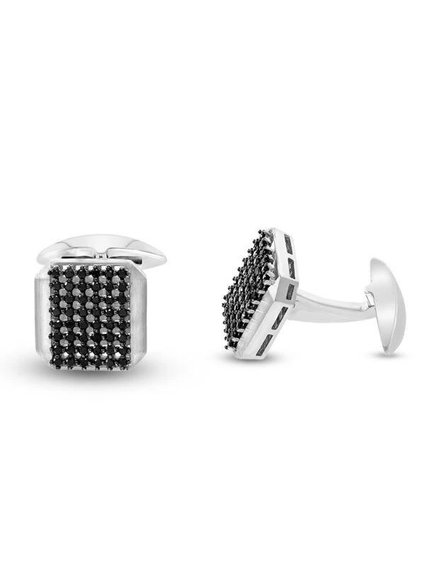 Effy 14K White Gold
0.71 TCW Black Diamond Cufflinks 1