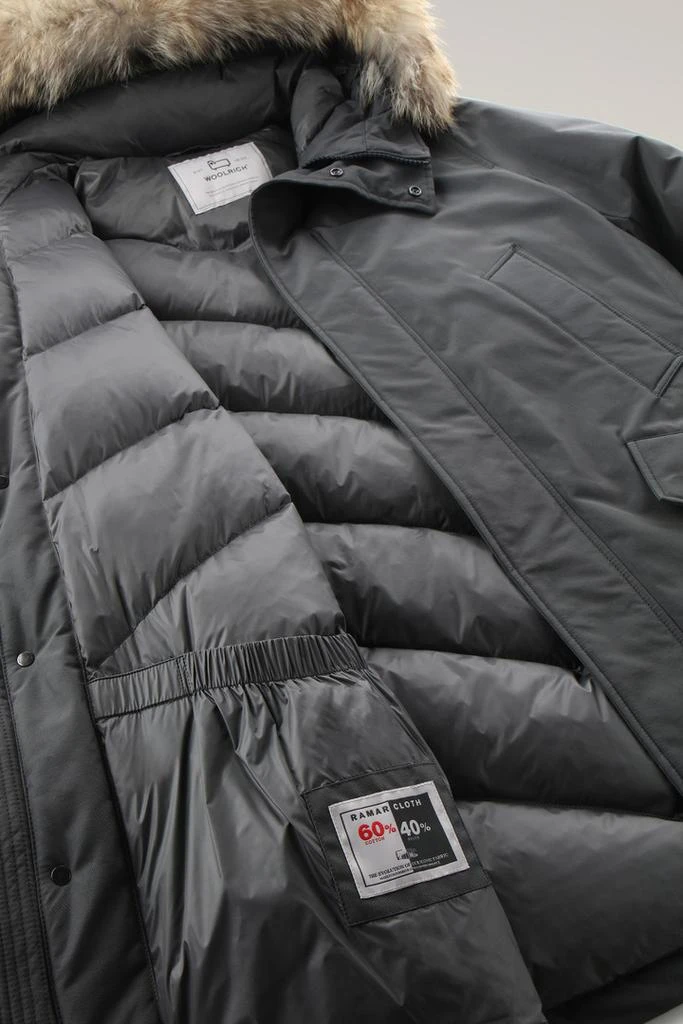 Woolrich Polar Parka in Ramar Cloth with High Collar and Fur Trim - Men - Green 6