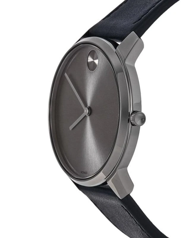Movado Movado Bold Thin Grey Dial Blue Leather Strap Men
s Watch 3600586 3