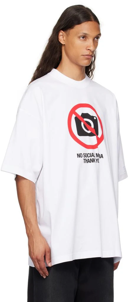 Vetements White 'No Social Media' T-Shirt 2