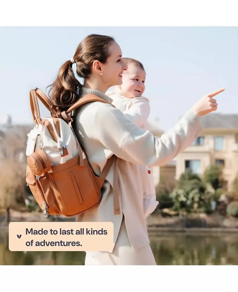 BabbleRoo Kids Premium Faux Leather Diaper Bag Backpack Spacious 
Stylish Nappy Organizer Midnight Blue 7