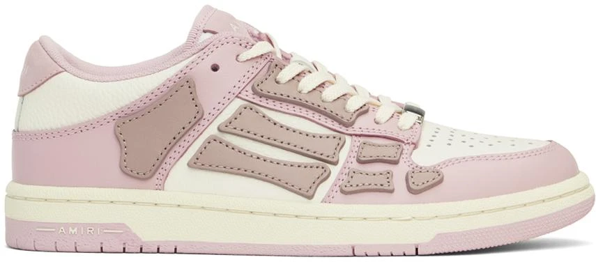AMIRI White & Pink Skel Top Low Sneakers 1