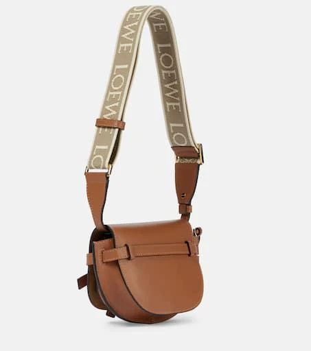Loewe Gate Dual Mini leather and jacquard shoulder bag 4