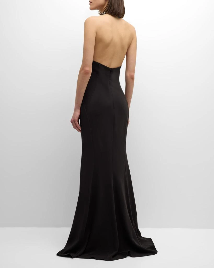Zuhair Murad Crystal Halter Soft Cady Mermaid Gown 3