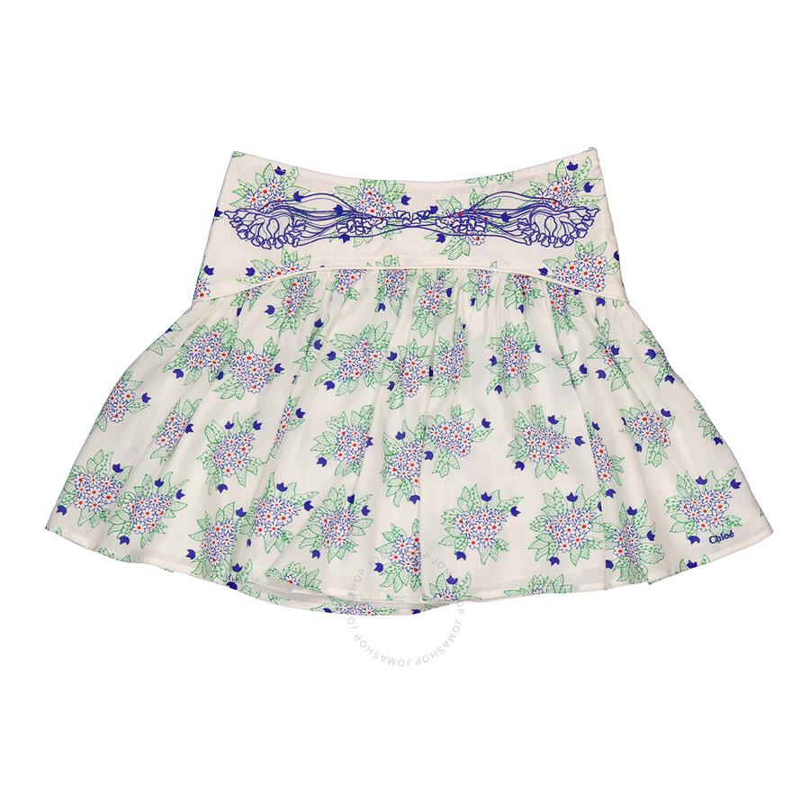 Chloé Girls Floral Print Mini Skirt