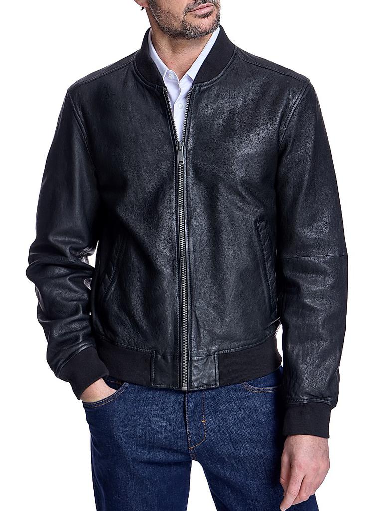 Men's Leather Bomber Jacket – On Sale Now with Up to 32% Off