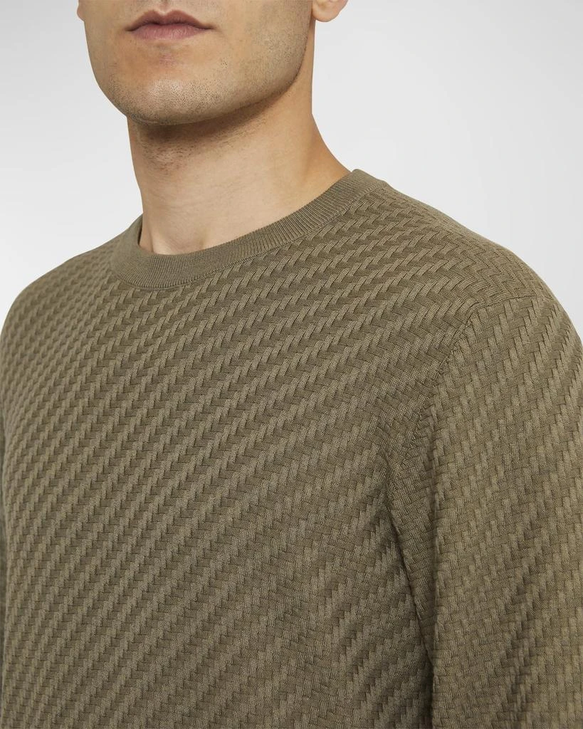 Brioni Men's Basketweave Crew Sweater 5