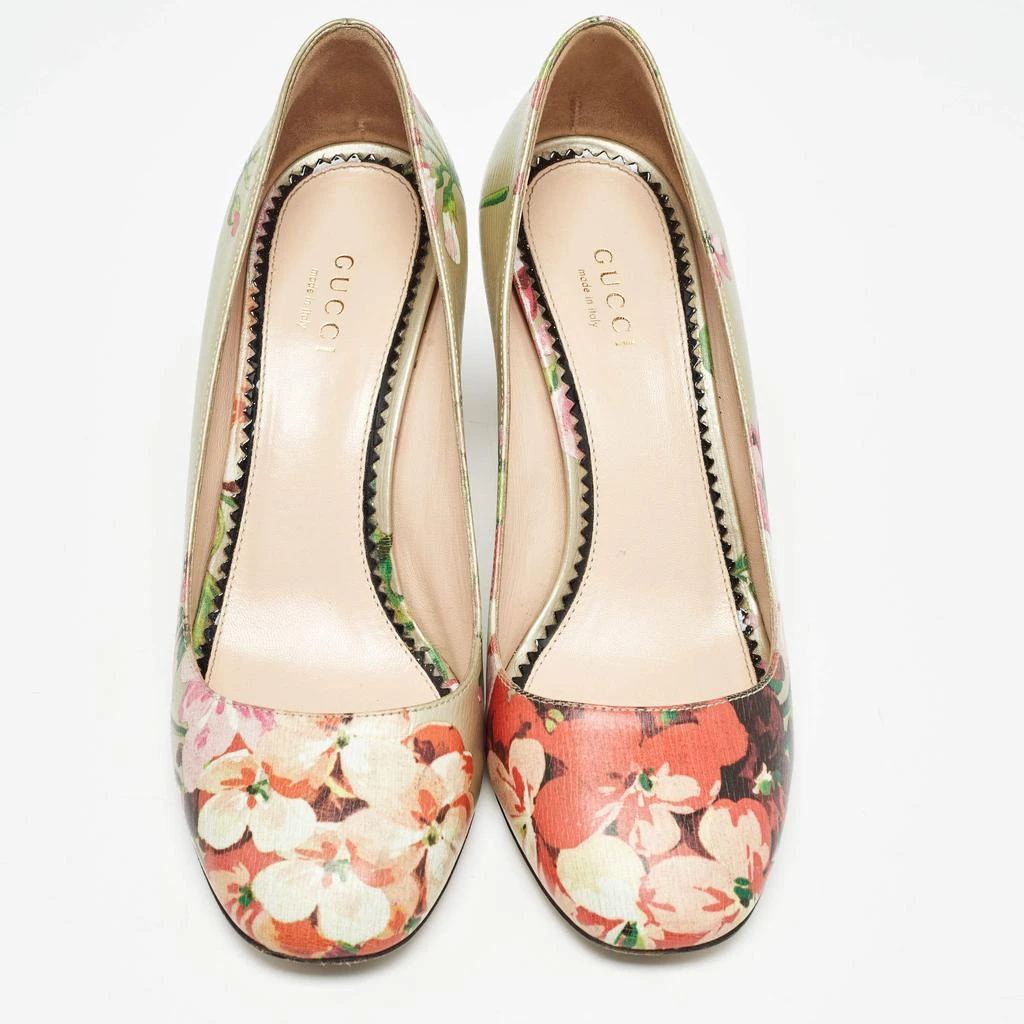 Gucci Gucci Multicolor Leather Bloom Print Round Toe Pumps Size 36 3