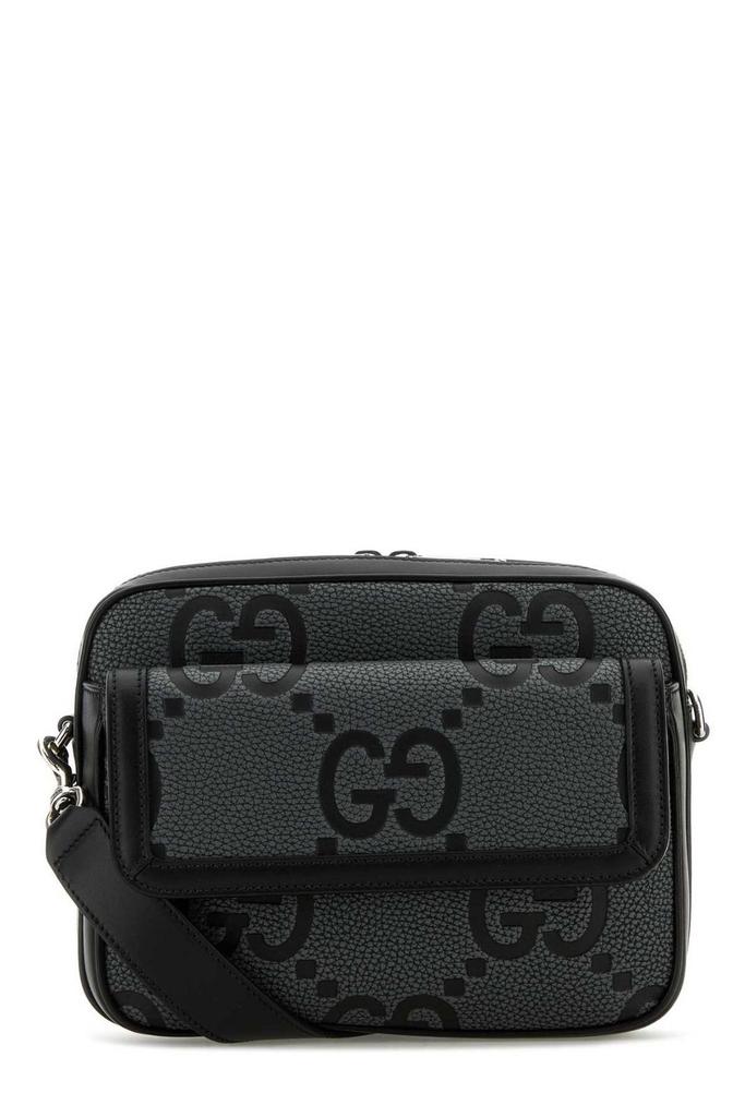 【GUCCI】MINI JUMBO GG BAG GG jumbo small crossbody bag in black leather | GUCCI® GR