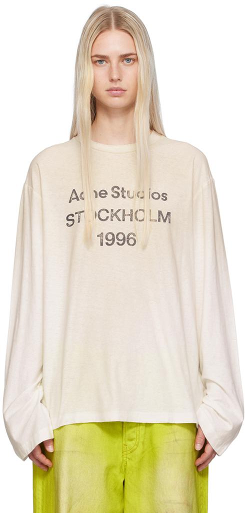 Acne Studios Off-White Relaxed-Fit Long Sleeve T-Shirt - T