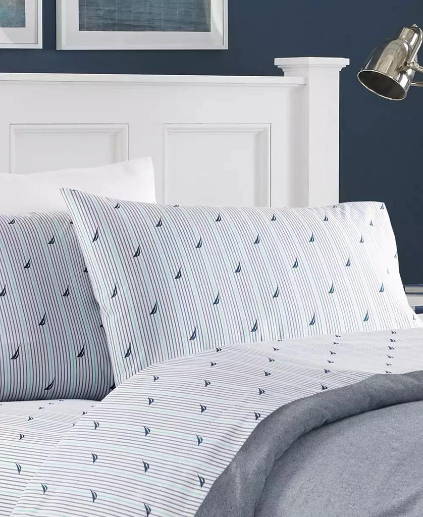 Nautica Audley Cotton Percale 4-Piece Sheet Set, Queen 4
