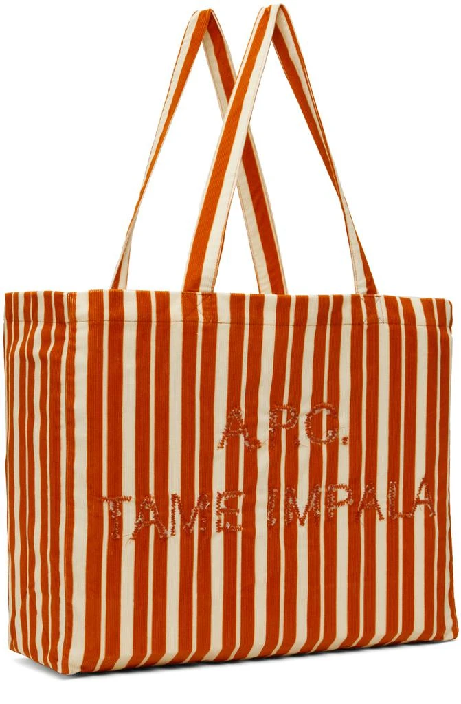 A.P.C. Orange & Off-White Tame Impala Edition Shopping Leash Tote 2