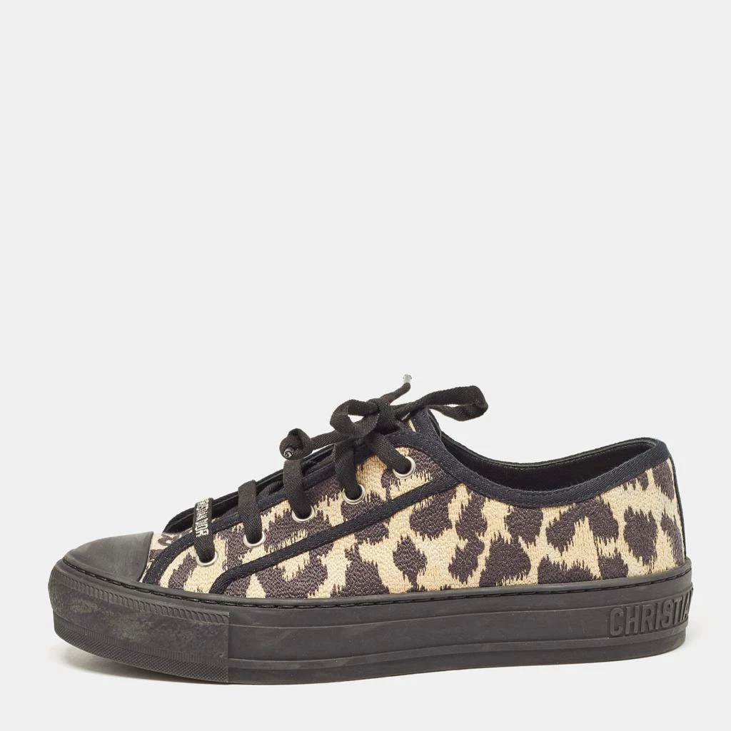 Dior Dior Beige/Black Leopard Print Canvas Walk'n'Dior Sneakers Size 37 1