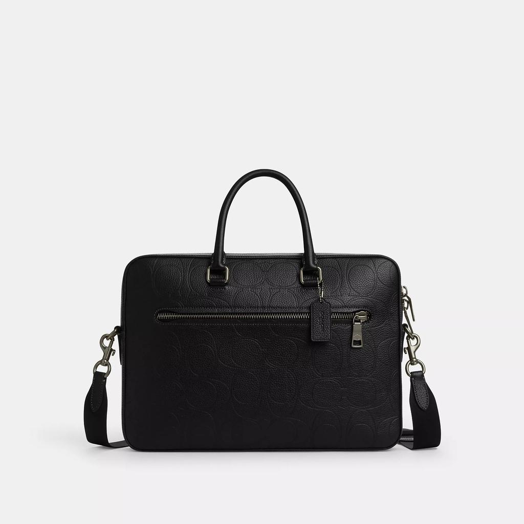 Coach Ethan Slim Brief In Signature Leather