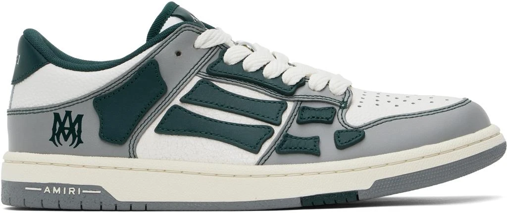 AMIRI Gray & Green Varsity Skel Top Low Sneakers 1