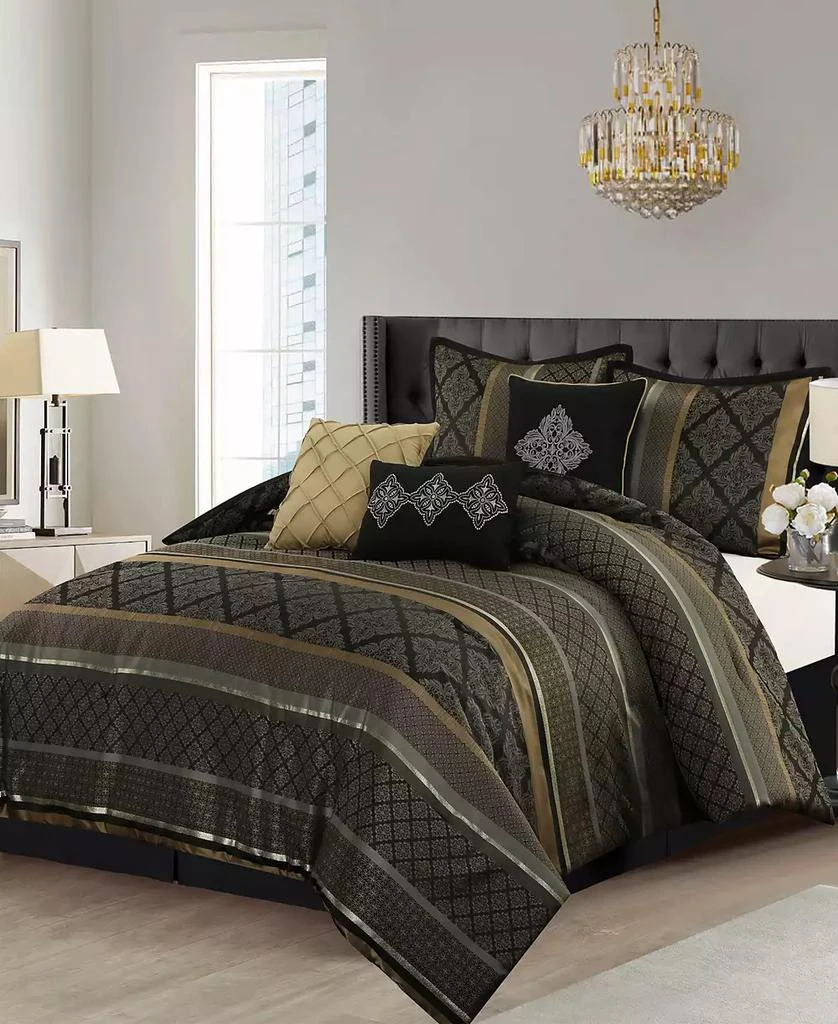Stratford Park Tefia Jacquard Damask 7-Pc. Comforter Set 4