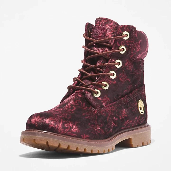 Timberland Timberland® Premium 6 Inch Velvet Boot for Women in Burgundy 9