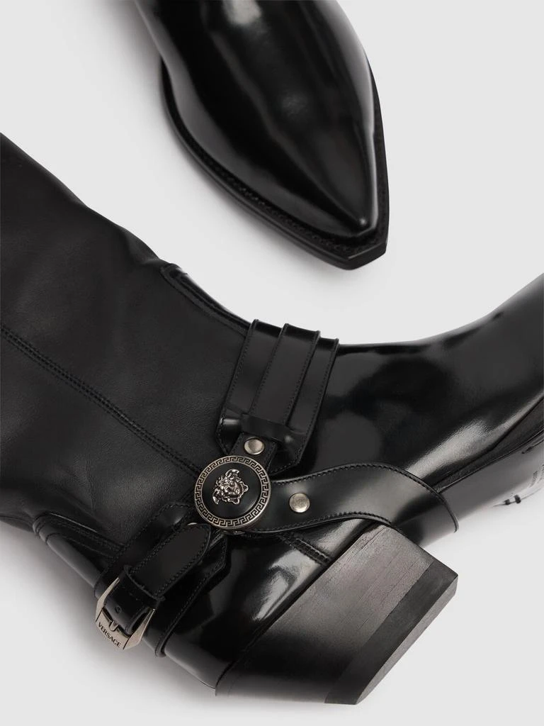 Versace 40mm Leather Western Over The Knee Boots 3