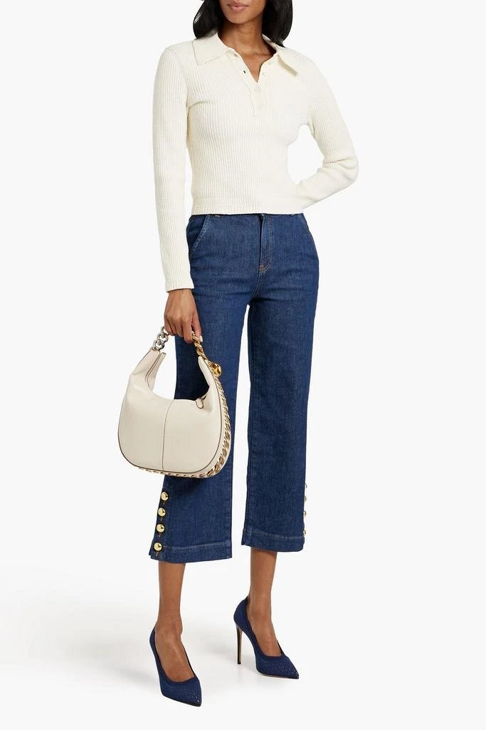 SIMKHAI Hyra cropped high-rise wide-leg jeans 2