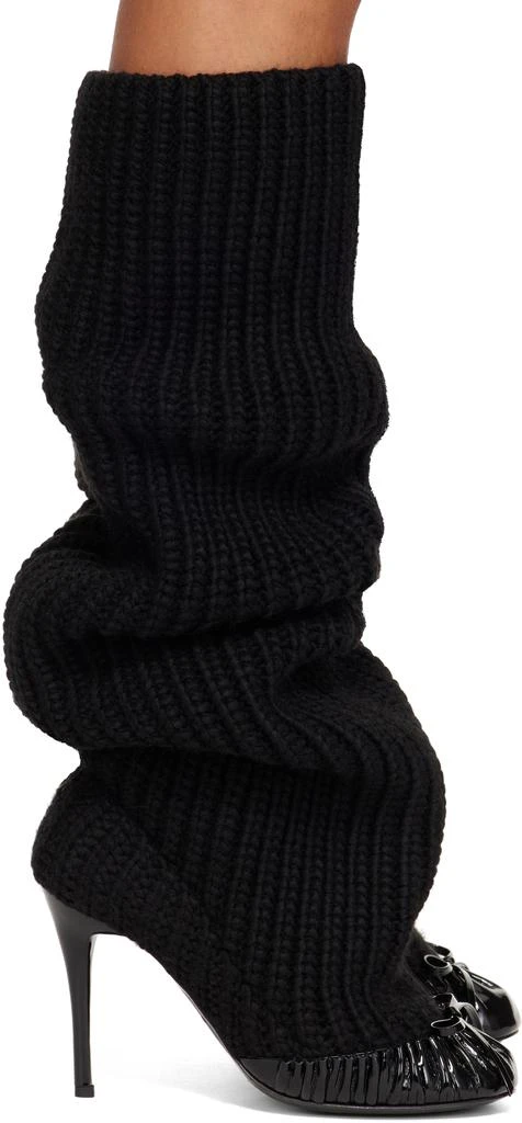 We11done Black Knee High Knit Tall Boots 1