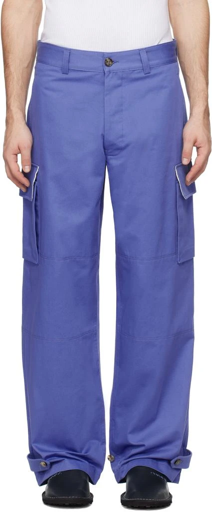 Marni Blue Organic Cotton Cargo Pants 1
