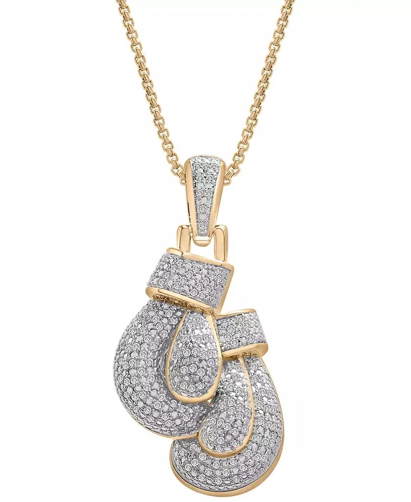 Macy's Men's Diamond Boxing Gloves 22" Pendant Necklace (1/2 ct. t.w.) in 14k Gold-Plated Sterling Silver 1