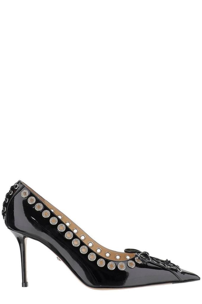Mach & Mach Mach & Mach Studded Lace-Up Detailed Pointed-Toe Pumps