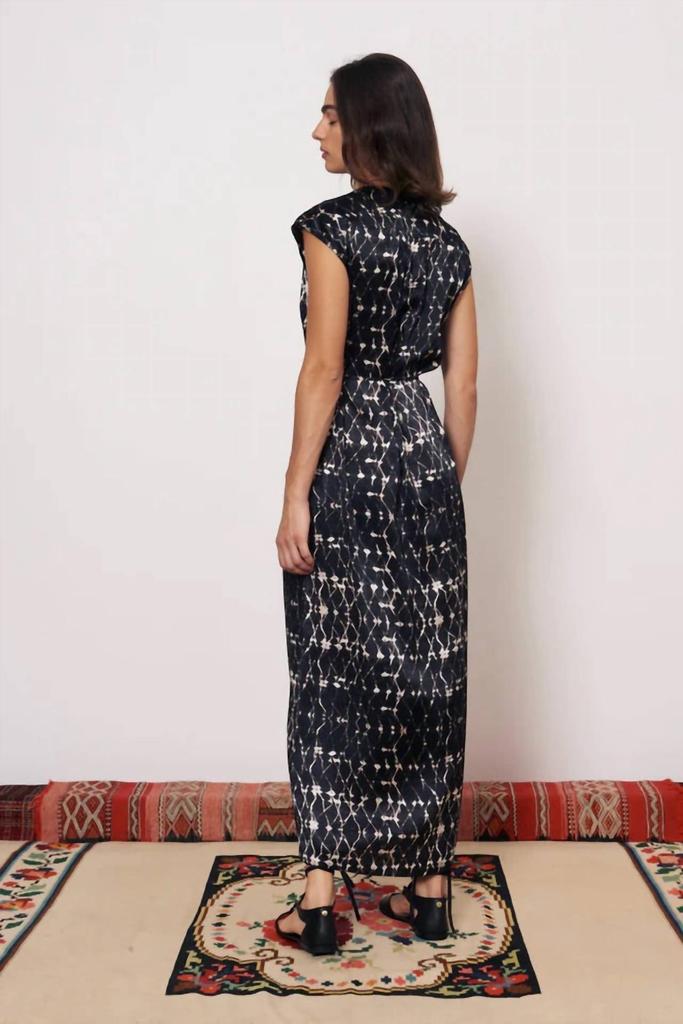 RAQUEL ALLEGRA Zaire Midi Dress In Charcoal