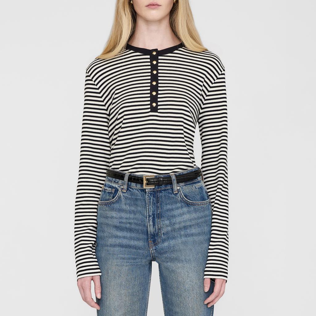 ANINE BING Anine Bing Alessia Striped Stretch-Cotton T-Shirt