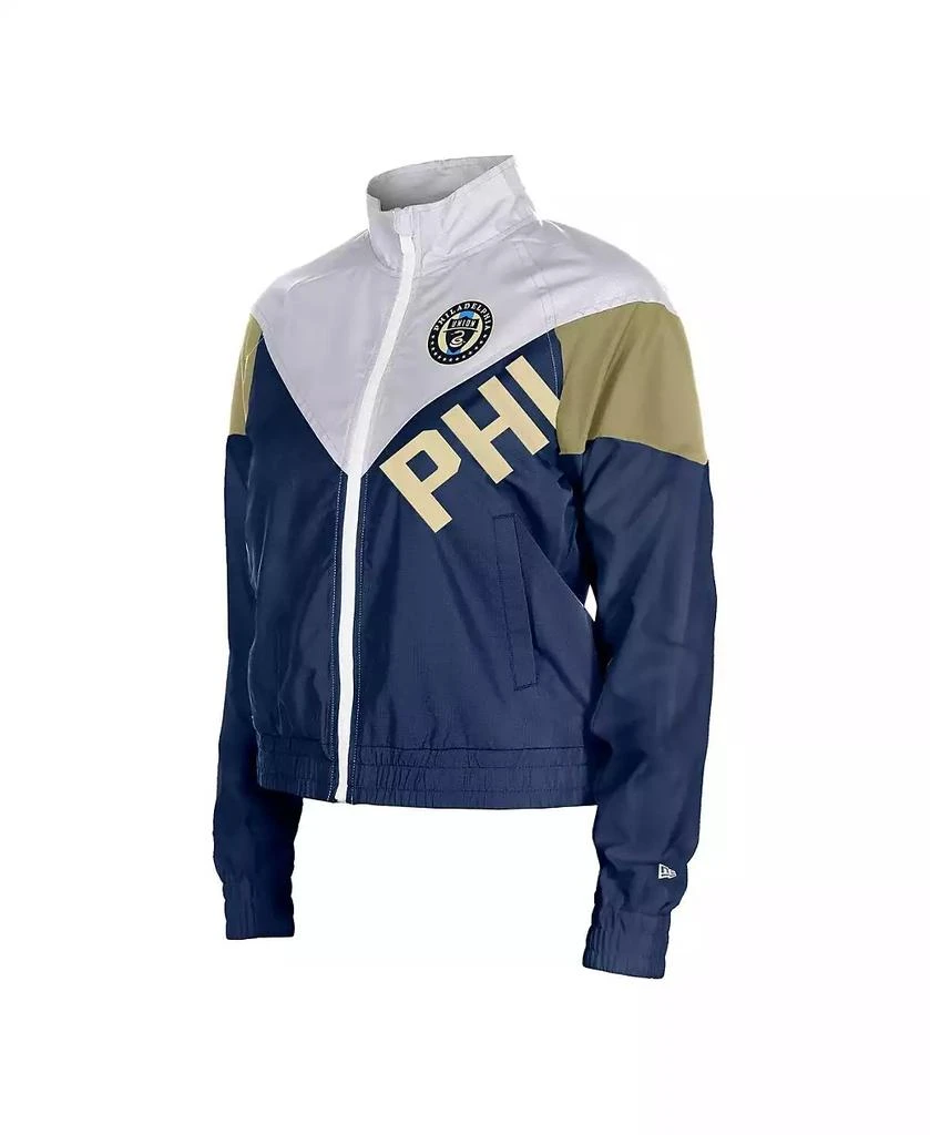 5th & Ocean Women's Navy Philadelphia Union Leisure Cropped Full-Zip Windbreaker Jacket 3