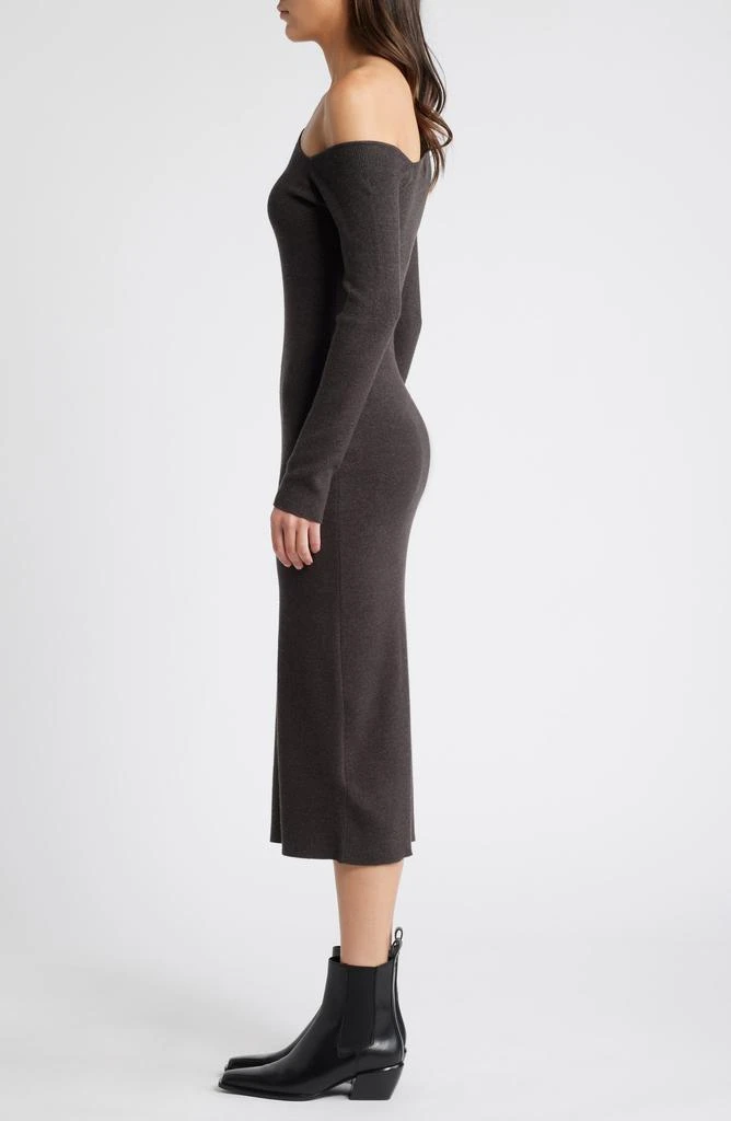 Charles Henry One-Shoulder Long Sleeve Sweater Dress 3