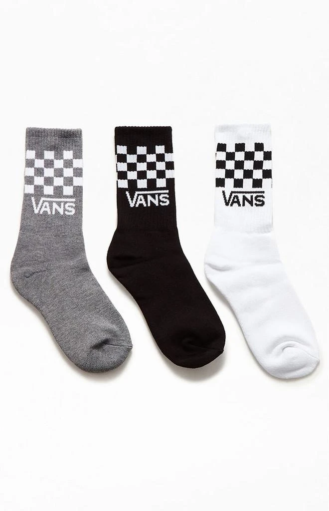 Vans Kids 3 Pack Classic Check Crew Socks 2