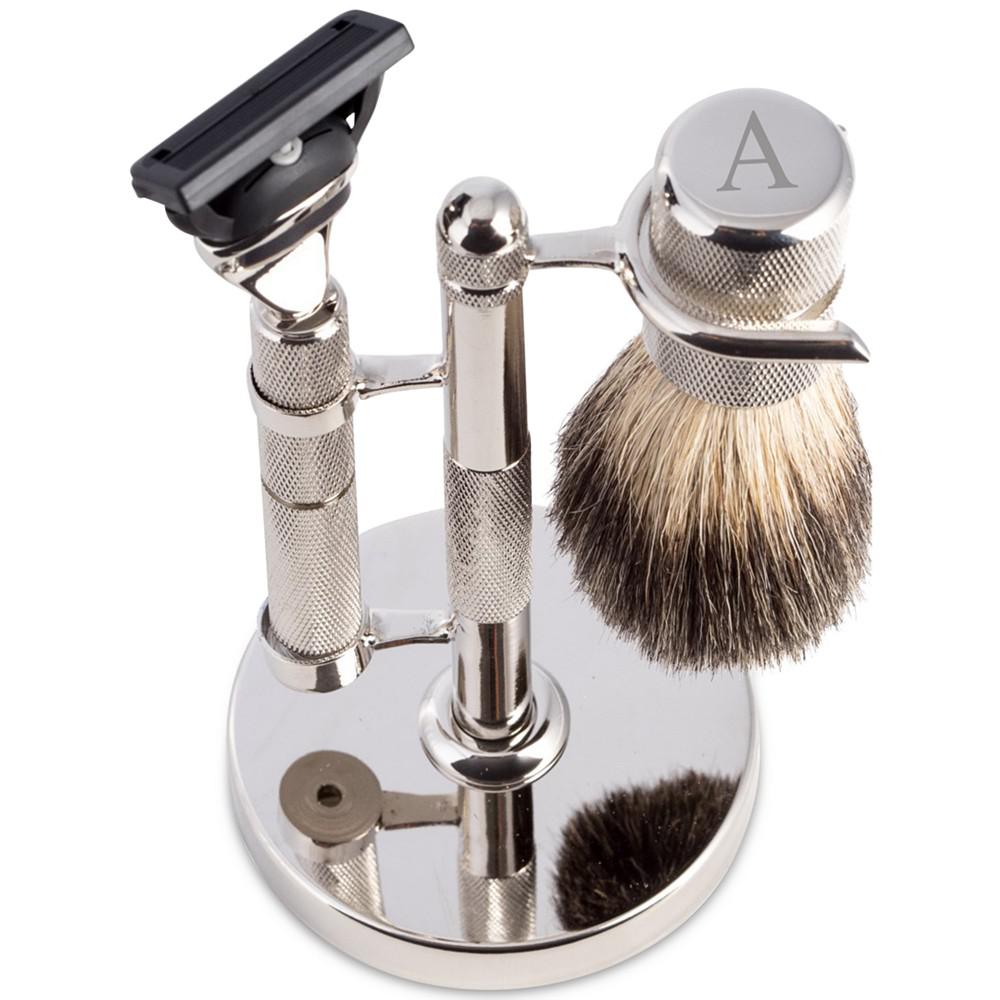 Bey-Berk Men's Monogrammed Razor & Brush Set