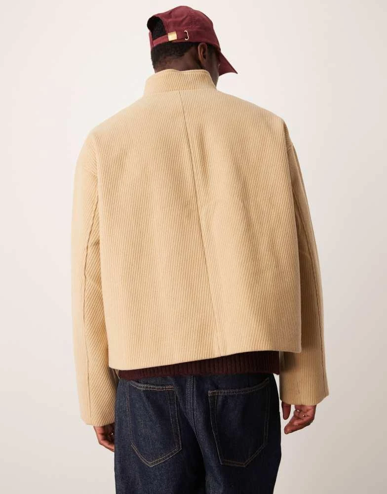 ASOS ASOS DESIGN oversized wool look jacket with funnel neck in camel 4