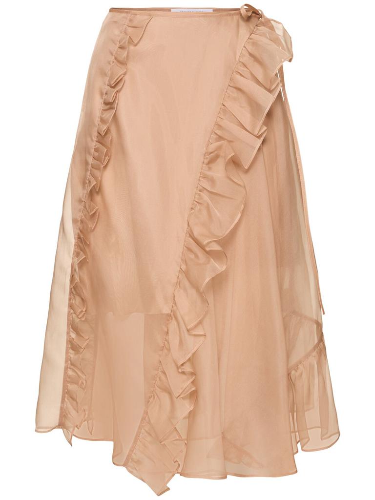CECILIE BAHNSEN Adelina Silk Organza Midi Skirt