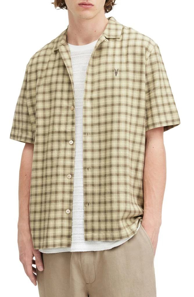 ALL SAINTS Zeke Plaid Cotton Button-Up Shirt 1