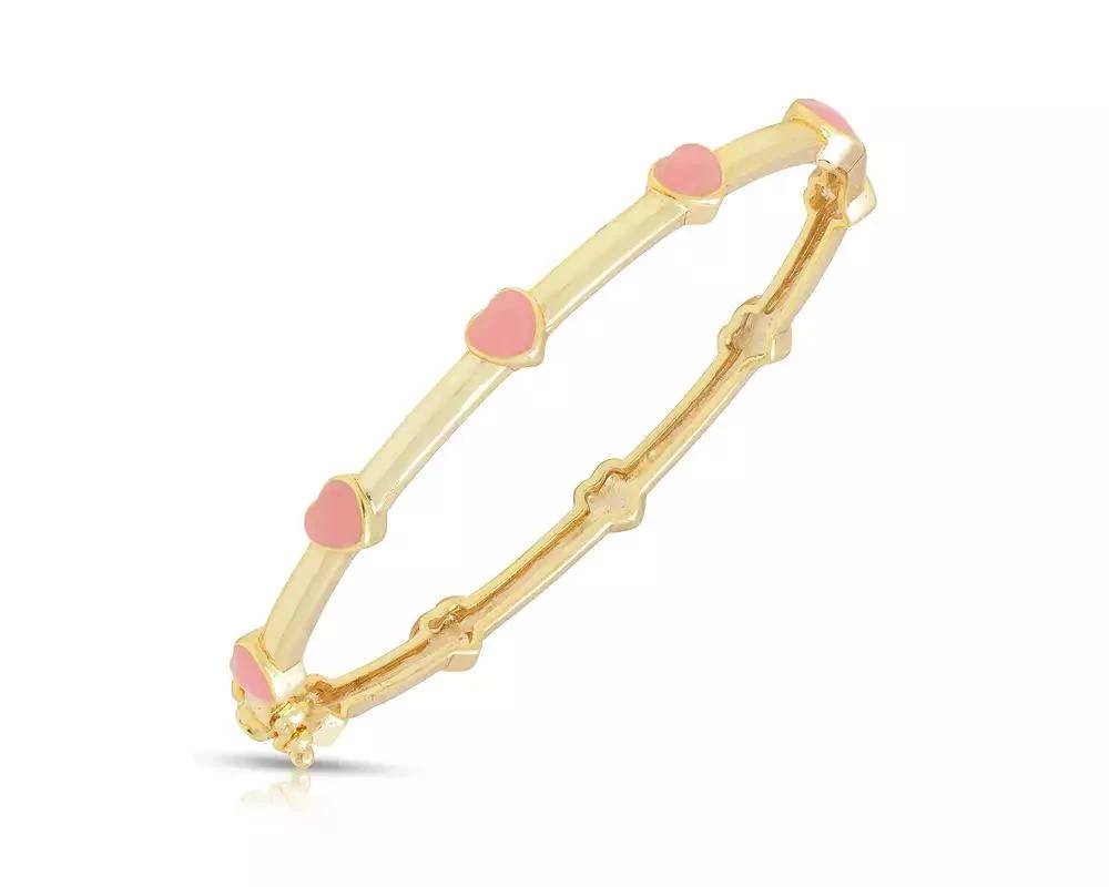 Lily Nily Girls Pink Heart Station Bangle