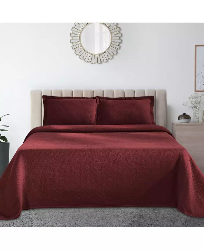 Superior CLOSEOUT! 100% Cotton Basketweave Matelasse All-Season 3-piece Coverlet Set