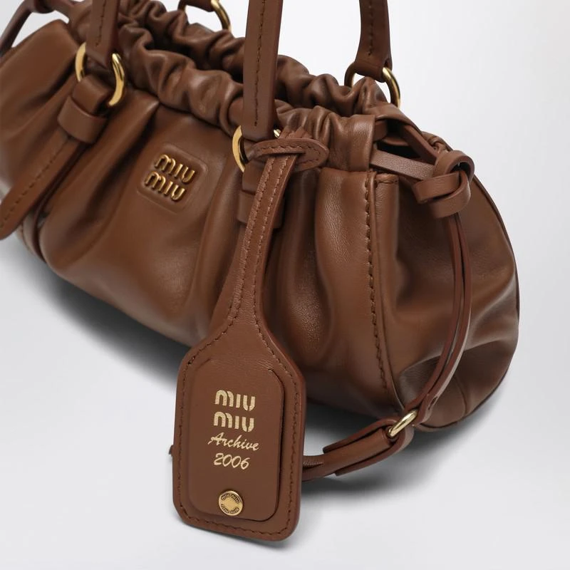 Miu Miu Mini Joie bag in cognac nappa leather 6