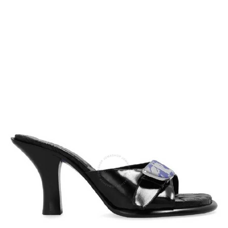 Burberry Burberry Equestrian Knight Bay Leather Sandals, Brand Size 40 ( US Size 10 )