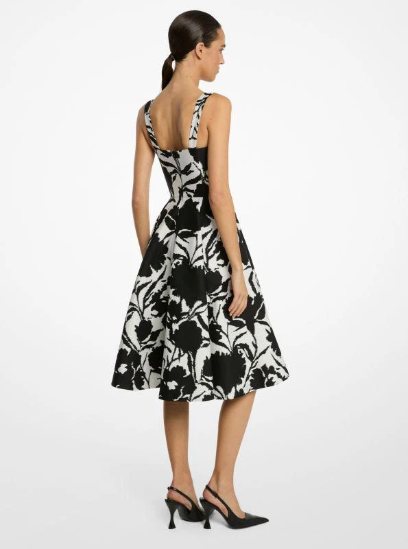 Michael Kors Floral Chiné Cotton and Silk Jacquard Bustier Dress 2