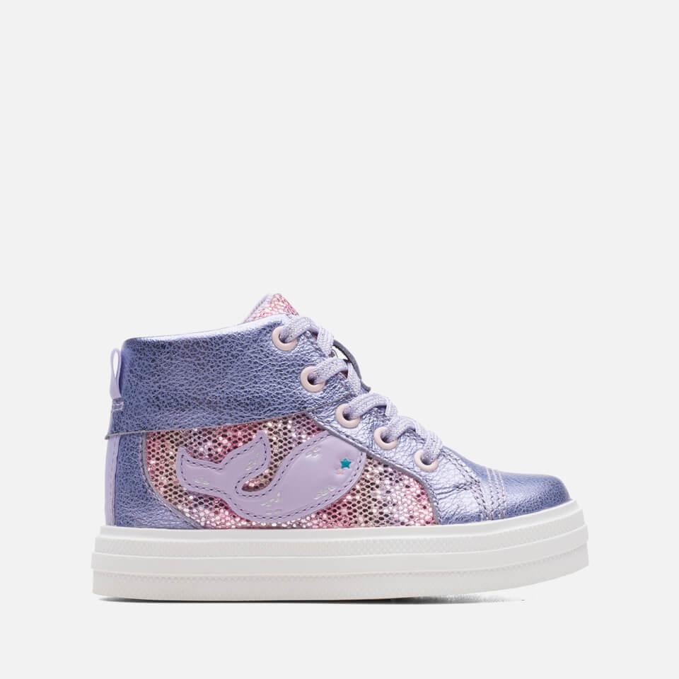 Clarks CLARKS TODDLER NOVA CITY LEATHER HIGH-TOP TRAINERS