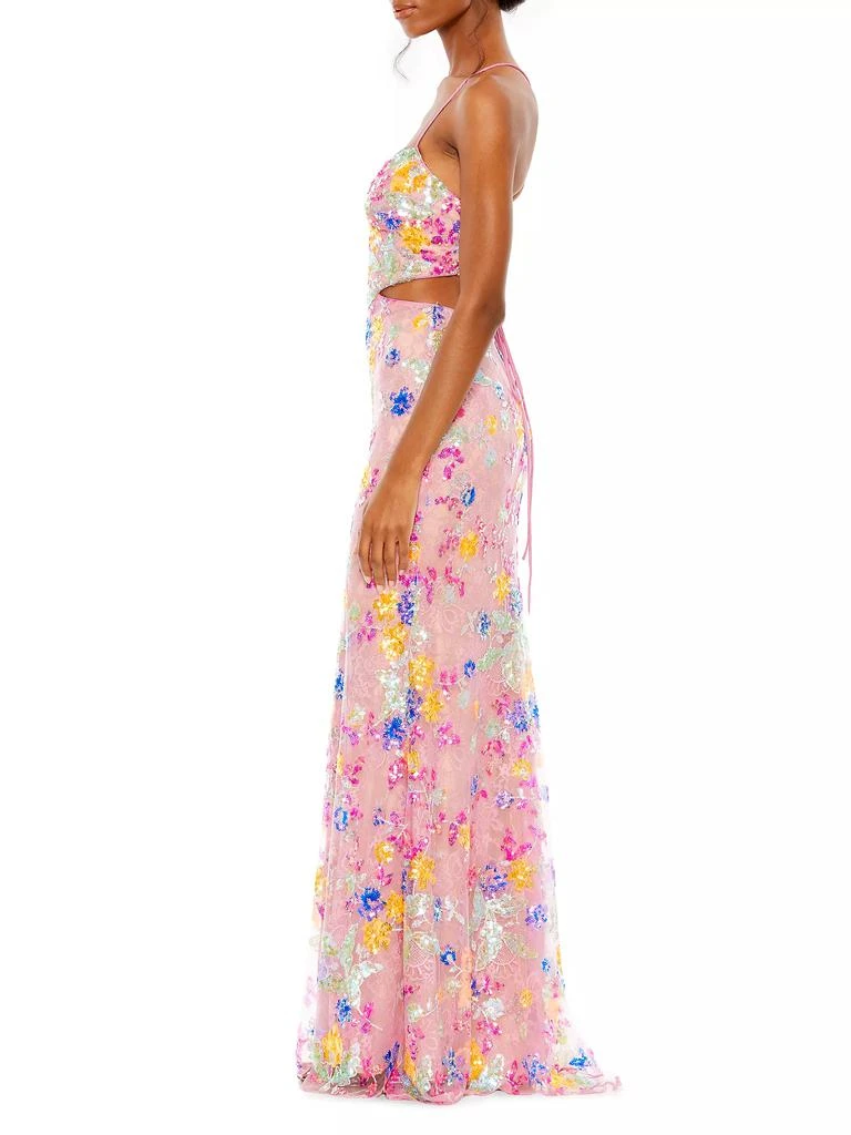 Mac Duggal Metallic Floral Sheath Gown 2